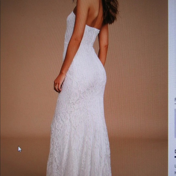 Lulus Always Be There White Lace Strapless Dress. Small - Picture 2 of 9